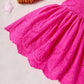 Baby Girl Summer Square Collar Short Flutter Sleeve Burn-Out Floral Embroidery Cute Dress