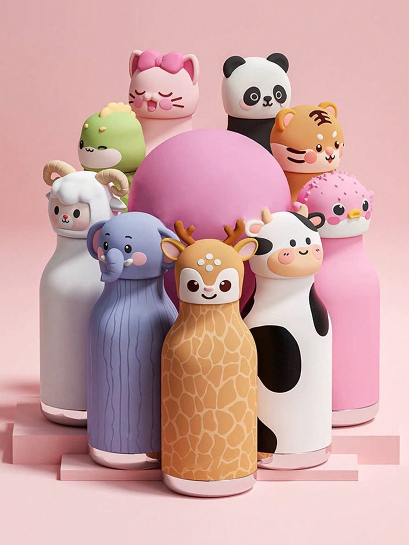 High-End Animal Series Stainless Steel Vacuum Insulated Water Bottle, 16.23oz Large Capacity Tumbler With Straw.            (Delivery by 1st July)