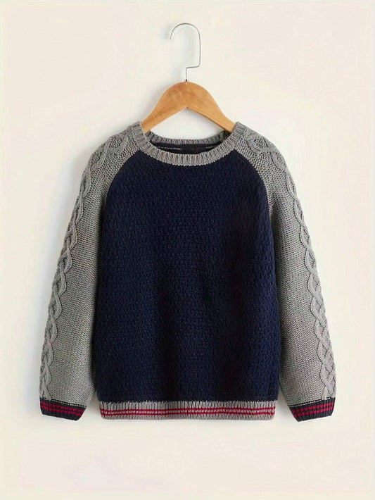 Contrast Raglan Sleeve Sweater