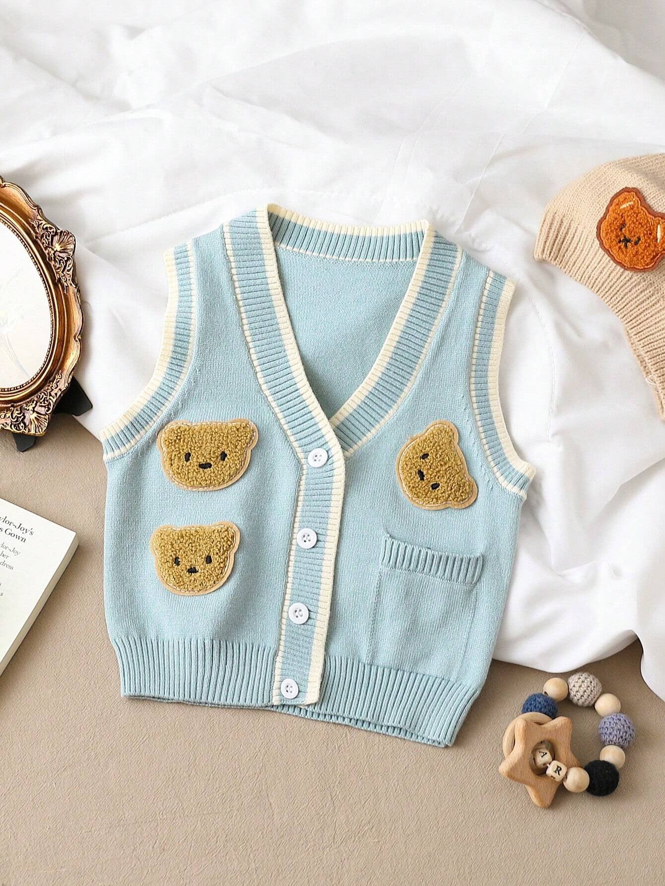 Baby Boy Bear Pattern Cardigans