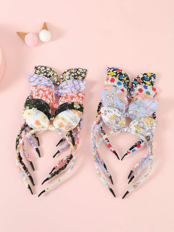 5 pcs Girls Rabbit Ear Decor Headband