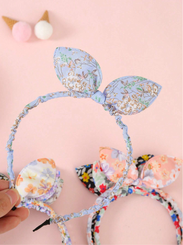 5 pcs Girls Rabbit Ear Decor Headband