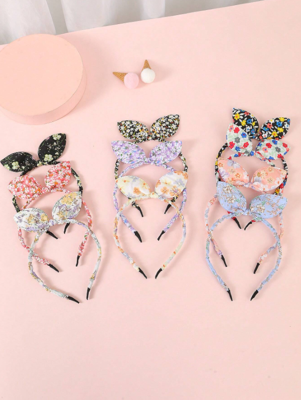 5 pcs Girls Rabbit Ear Decor Headband