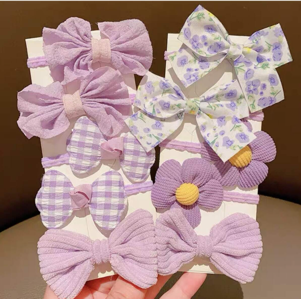 10pcs Cute & Sweet Bow & Flower Decor Hair Ties